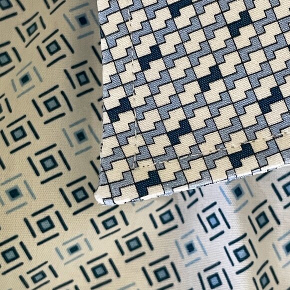 Etro long-sleeve button-up Cotton shirt White with Blue Squares-Sz. 44-XL - Picture 14 of 15